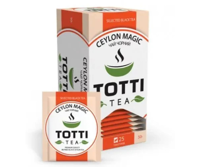  - Чай черный TOTTI Tea Магия Цейлона пакетированный 25 шт по 2 р.  - TOTTI Tea