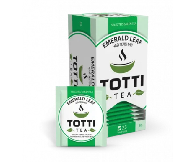  - Чай зелений TOTTI Tea Смарагдовий лист пакетований 25 шт по 2г.  - TOTTI Tea