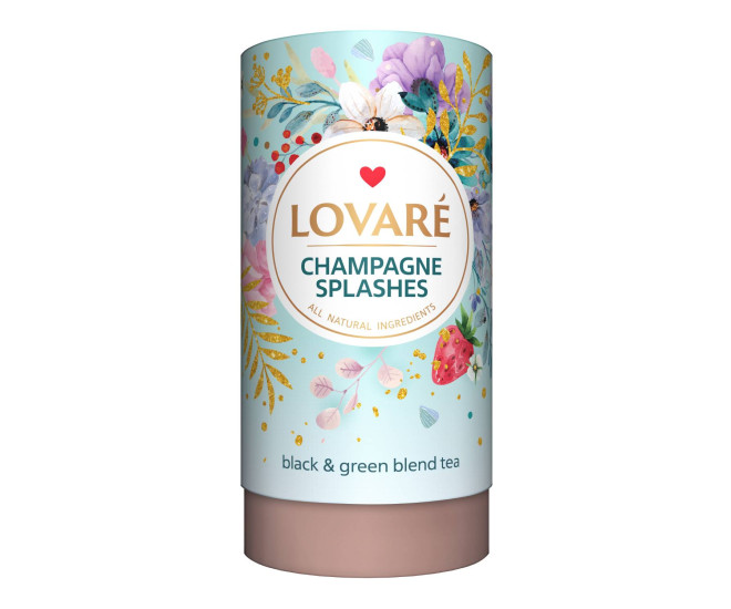  - Чай бленд черного и зеленого LOVARE Champagne Splashes 80г  - 17815