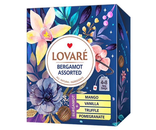  - Чай Lovare Bergamot Assorted Ассорти Бергамот в пакетиках 50 шт  - 17822