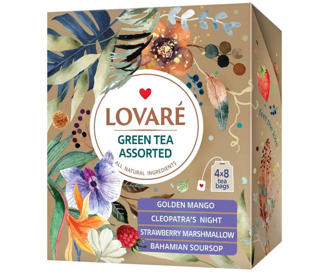  - Чай зелений Lovare Assorted 48 г (32 шт. 1.5 г)  - 17834