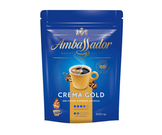 - Кофе растворимый Ambassador Crema Gold, пакет 300 г  - 18011