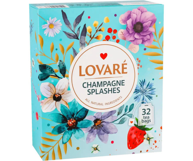  - Смесь черного и зеленого чая Lovare Брызги шампанского 32 шт  - 17835
